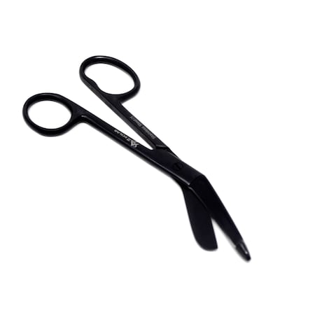 A2Z Scilab All Black One Large Ring Lister Bandage Scissors 5.5", Stainless Steel A2Z-ZR046